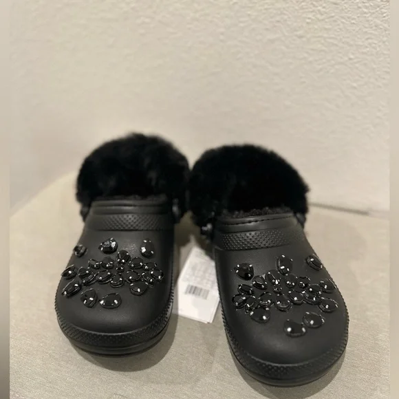 Crocs Classic Lined Clog Simone Rocha Black US women's 7 size Embellished NWT - Picture 4 of 10